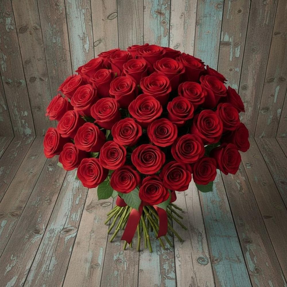 Букет 55 Красных роз Фридом в Туринске