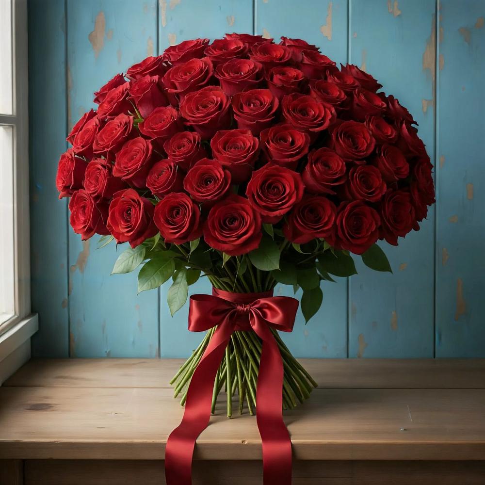 Букет Красные розы Блэк Меджик в Туринске