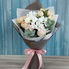 Букет цветов из:  Хризантемы и Розы в Туринске