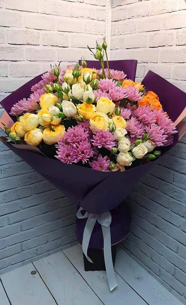 Букет цветов из: Хризантемы и Розы в Туринске