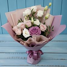 Букет цветов из:  Розы и Лизиантусы #REPLACE_PRED# Туринске