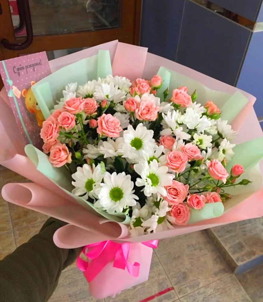 Букет цветов из: Розы и Хризантемы в Туринске