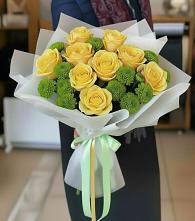 Букет цветов из:  Хризантемы и Розы в Туринске