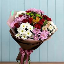 Букет цветов из:  Розы, Хризантемы и Альстромерии #REPLACE_PRED# Туринске
