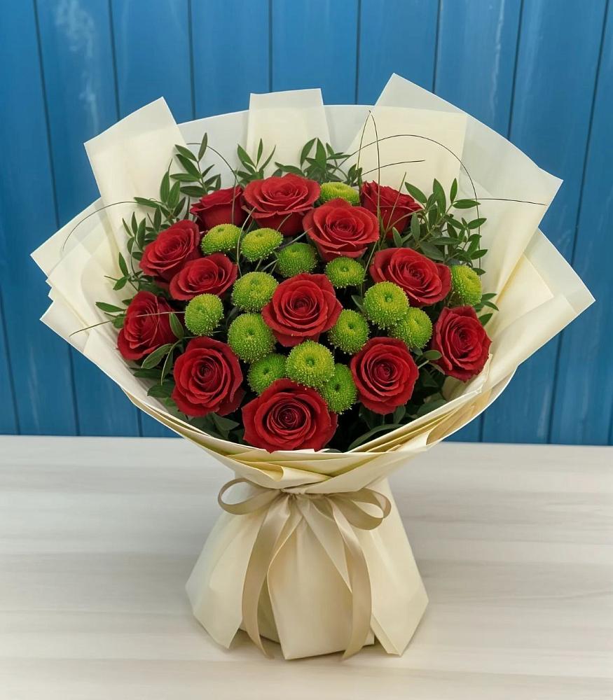 Букет цветов из: Розы и Хризантемы в Туринске