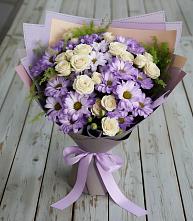 Букет цветов из:  Хризантемы и Розы в Туринске