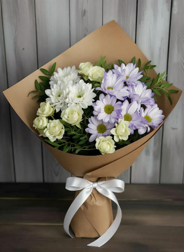 Букет цветов из: Хризантемы и Розы в Туринске